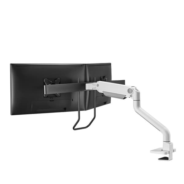 Neomounts DS75S-950WH2 - Monteringssats (bordsmonteringsarm) - Helt flyttbar - för 2 LCD-skärmar - aluminium - vit - skärmstorlek: 43,2-68,6 cm (17"-2
