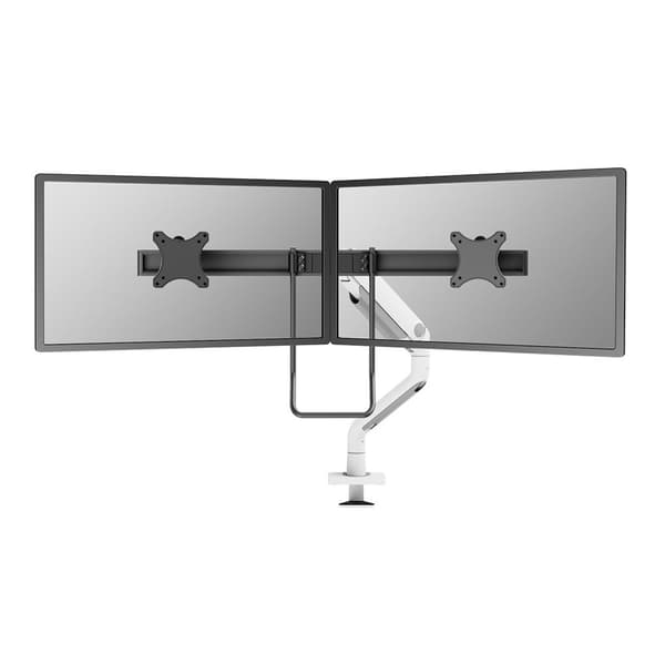Neomounts DS75S-950WH2 - Monteringssats (bordsmonteringsarm) - Helt flyttbar - för 2 LCD-skärmar - aluminium - vit - skärmstorlek: 43,2-68,6 cm (17"-2