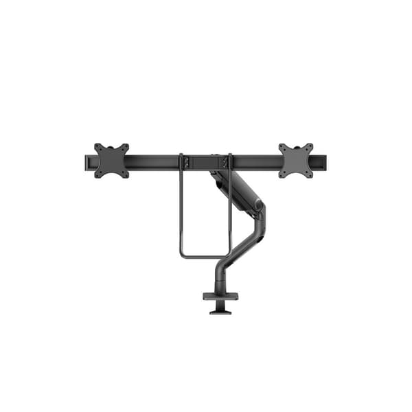 Neomounts DS75S-950BL2 NEXT One - Monteringssæt (hul i bordplade, skærmarm, klemmemonteringsbase) - Fuldt bevægelig - til 2 LCD-skærme - Aluminium - S Sort