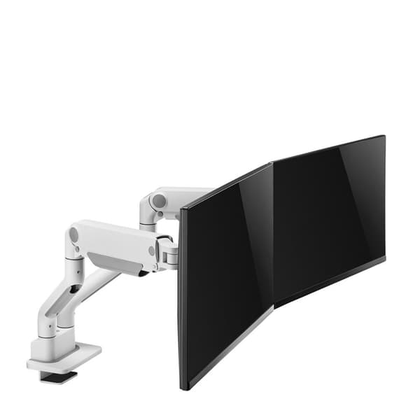 Neomounts DS70S-950WH2 NEXT One - Monteringssæt (hul i bordplade, skærmarm, klemmemonteringsbase) - Fuldt bevægelig - til 2 LCD-skærme - aluminium - h