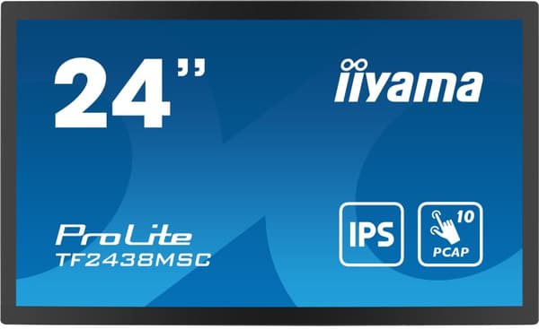 Iiyama TF2438MSC MTOUCH Näyttö IPS 54,5 cm (21,5") - 1920x1080 - DP/HDMI/USB/PCAP - Litteä näyttö (TFT/LCD) - IPS - musta [Energialuokka E] (TF2438MSC musta