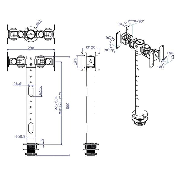 Neomounts FPMA-D050DBLACK Monitor arm 10-30"