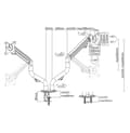 Miniatyrbillede 2 af 3: Gembird MA-DA2-02 Justerbart skrivebord 2-skærms monteringsarm (vippe), 17"-32", op til 8 kg