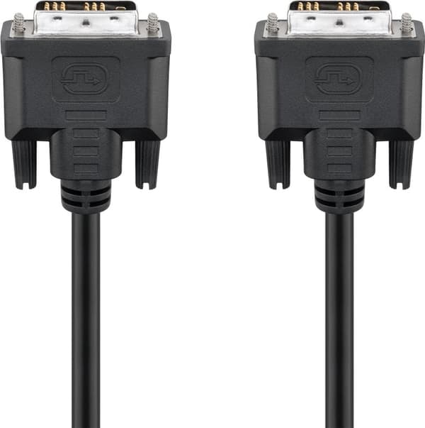Goobay DVI-D Full HD-kabel enkeltledd, forniklet DVI-D-kontakt enkeltledd (18+1 pinne) > DVI-D-kontakt enkeltledd (18+1 pinne), 2 m
