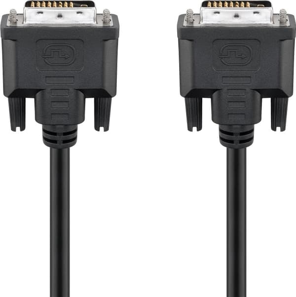 Goobay DVI-D Full HD-kabel Dual Link, Nikkel DVI-D-stik dual link (24 + 1 ben) > DVI-D-stik dual link (24 + 1 ben), 5 m