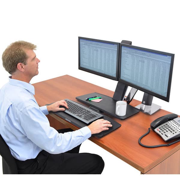 Ergotron WorkFit-A, Dual Monitor with Worksurface arbetsstation