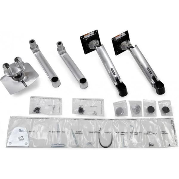 Ergotron LX Dual Side-by-Side Arm -monitorarm, polerad aluminium