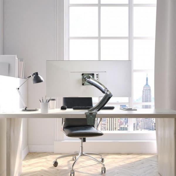 Ergotron MX Desk Mount -monitorivarsi, kiillotettu alumiini