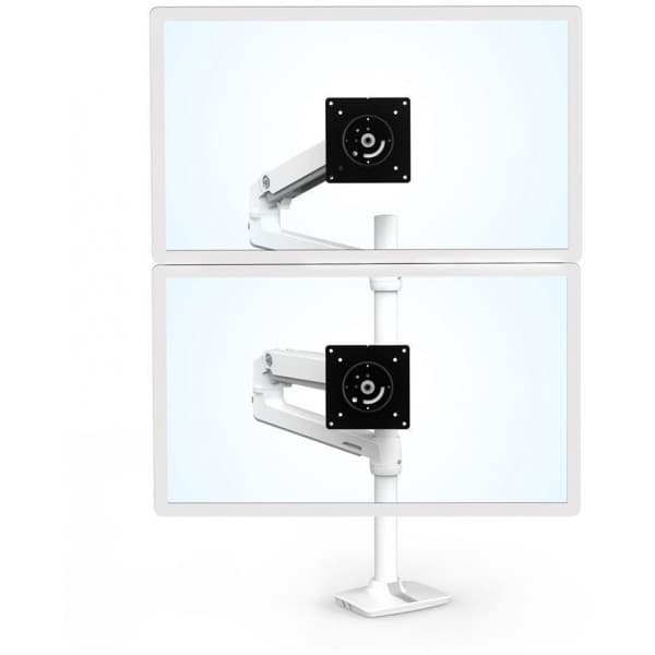 Ergotron LX Dual Stacking Arm - skärmarm, vit/grå