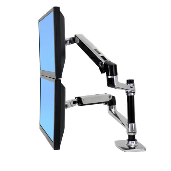 Ergotron LX Dual Stacking Arm - monitorarm Silver