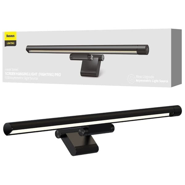 Baseus i-wok-serien LED-displaylampe for skrivebordsskjermbelysning svart (DGIWK-P01)