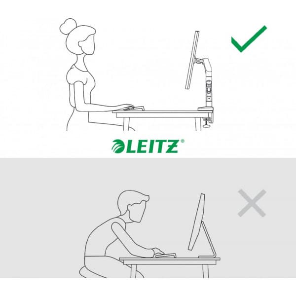 Leitz Ergo -skärmhållare för en skärm, mörkgrå