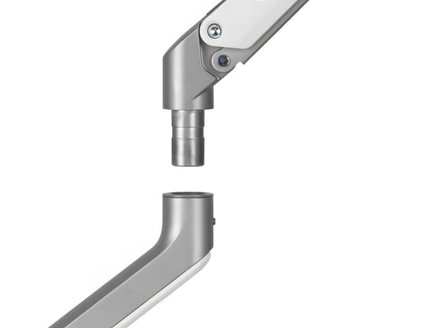 Hopeinen pöytänäytön pidike, sisäänrakennettu mekaaninen jousi, HDWR SolidHand-DS01