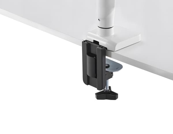 Fjederskærmholder, sort, dobbelte USB-porte, fjederarm, sølv HDWR SolidHand-ES01U