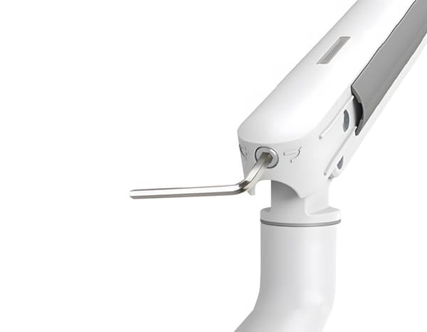 Dual Spring Monitor Holder, Dual Arm, Gas Spring, Silver White, HDWR SolidHand-FS02