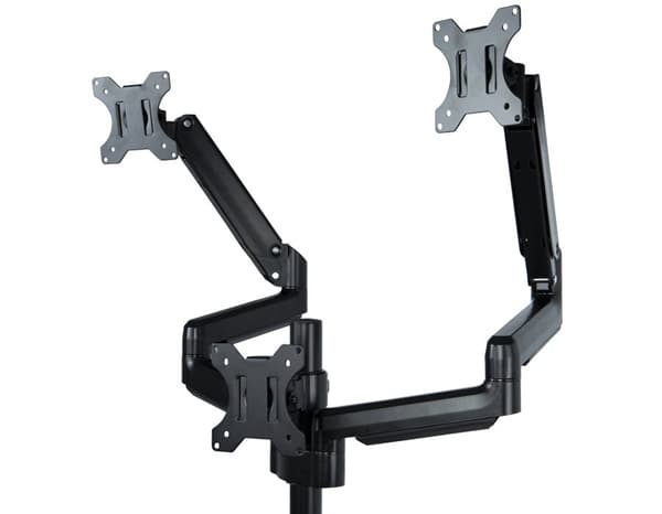 Triple Monitor Holder med Gasfjeder, Triple Monitor Holder, Sort HDWR SolidHand-SG03