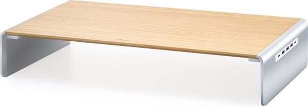 j5create JCT425-N Houten monitorstativ med dockningsstation Silver, Tan, Trä