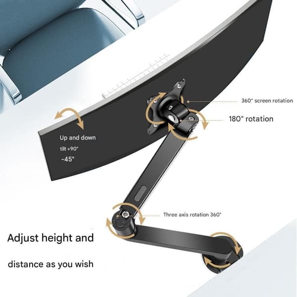 För AOC Monitorställ Svängbar Arm Stationär Dator Cantilever Lyftbas Teleskopisk Mekanisk Arm