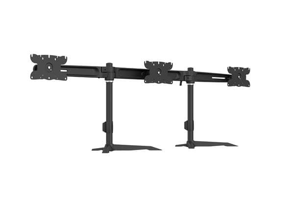 Multibrackets M VESA Desktopmount Triple Stand - Monteringssats (arm för montering av tre skärmar) för 3 LCD-bildskärmar - plast, aluminium, stål - svart - skärmstorlek: 24-32 - ställ för stationär dator