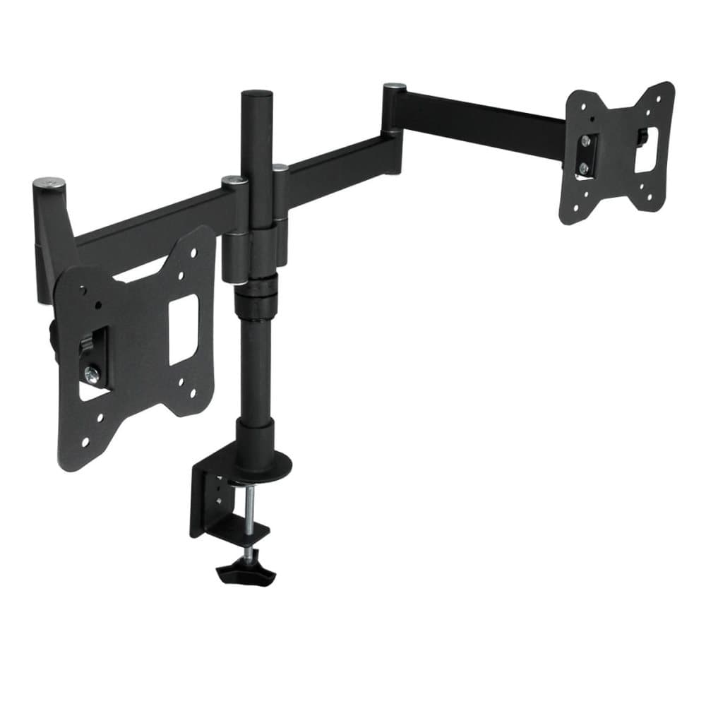 ECD Germany monitor bordmontering til 2 skærme | 13-27 tommer (ca. 83-68 cm) | VESA 100 x 100 | drejelig | vippelig | maks. 7 kg pr. arm | med