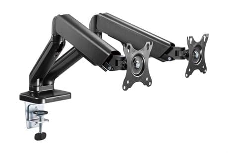 audizio MAD20G Dubbel Monitor arm Gas fylld 17”- 32” Svart