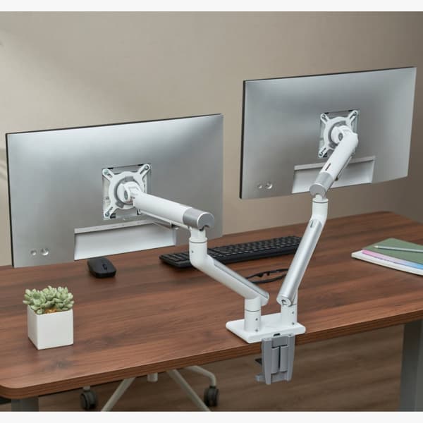 Alterzone Arm Duo monitorarm af aluminium til dobbelt 17"-32" skærme, hvid