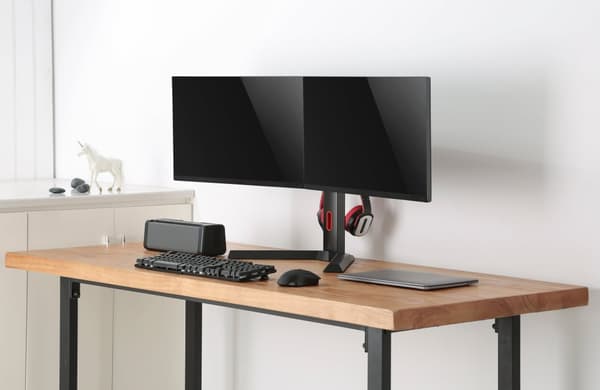 Alterzone Pro Duo gaming monitor stativ til dobbelt 17"-27" skærme, sort