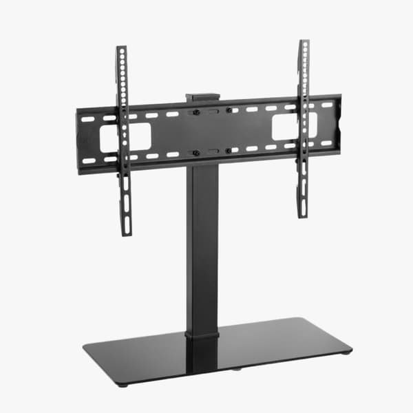 Alterzone Slim 7g Compact TV Stand with Glass Base for 37"-70" TVs, Black