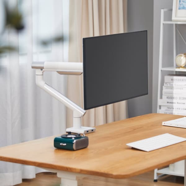 Alterzone Arm One USB monitorarm af aluminium til 17"-32" sk�rme, 2 x 3.0 USB-porte, hvid