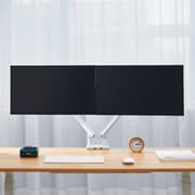 Alterzone Arm Duo USB monitorarm af aluminium til dobbelt 17"-32" skærme, 2 x 3.0 USB-porte, hvid