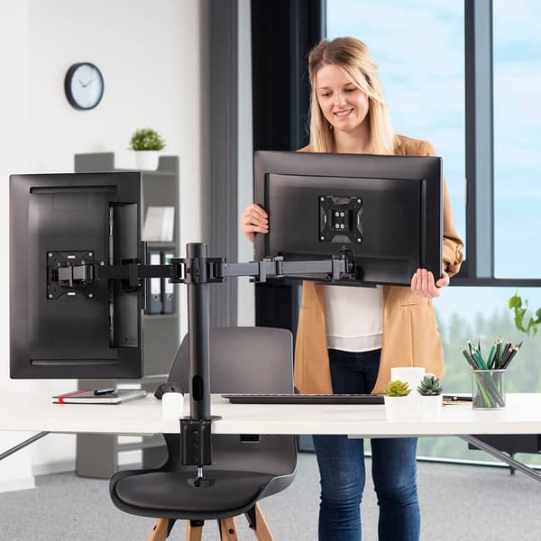 Hama Monitorbeslag til 2 Skærme 13"- 35" Sort