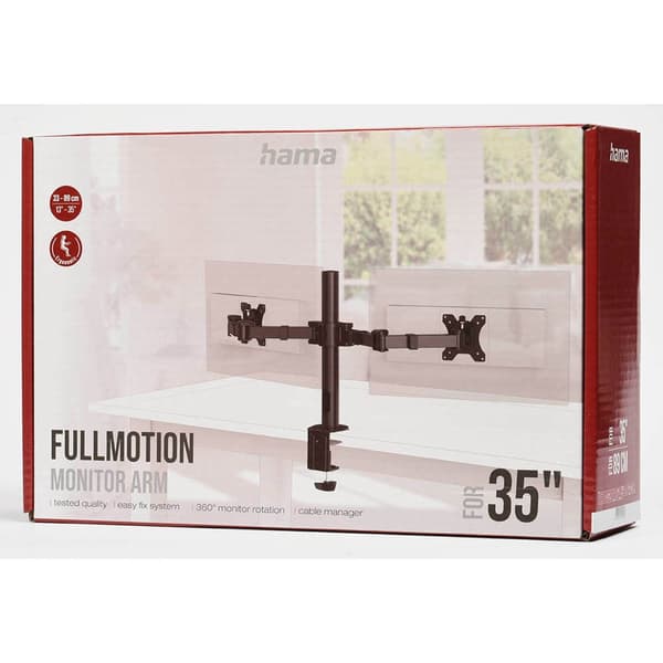 Hama Monitorbeslag til 2 Skærme 13"- 35" Sort