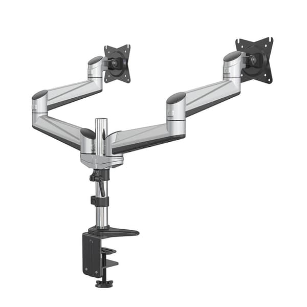 Desire2 Monitorbeslag Duo Aluminium Gass