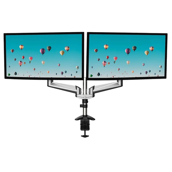 Desire2 Monitorbeslag Duo Aluminium Gass