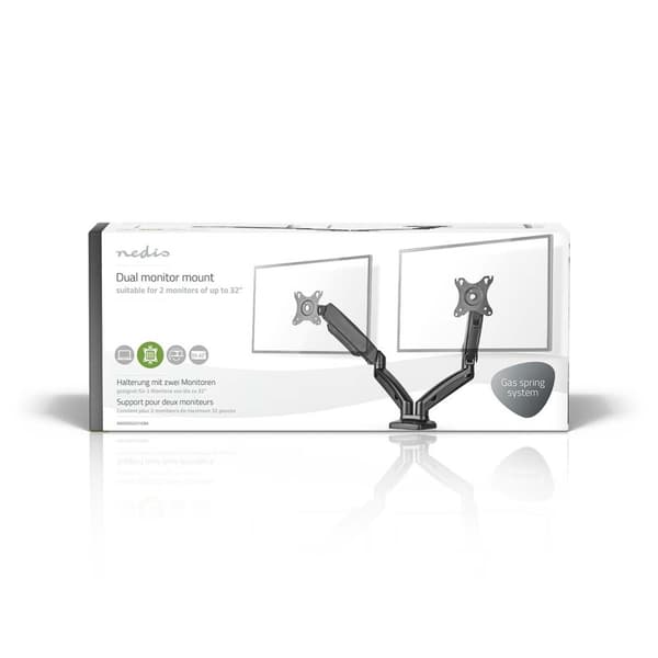 Nedis Desk Monitor Mount | Gassfjær | 2 Skjermer | 15 - 32 " | 75x75 / 100x100 | Full Motion