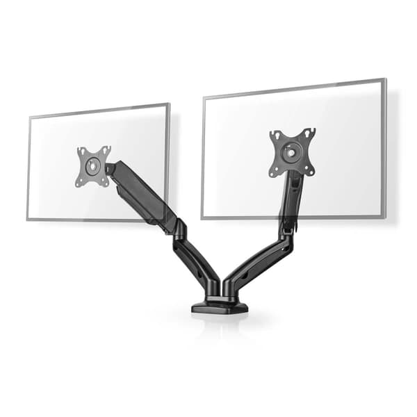 Nedis Desk Monitor Mount | Gassfjær | 2 Skjermer | 15 - 32 " | 75x75 / 100x100 | Full Motion Sort