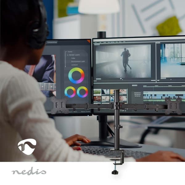 Nedis Desk Monitor Mount | 2 Skjerm(er) | 15 - 32 " | 75x75 / 100x100 | Full Motion