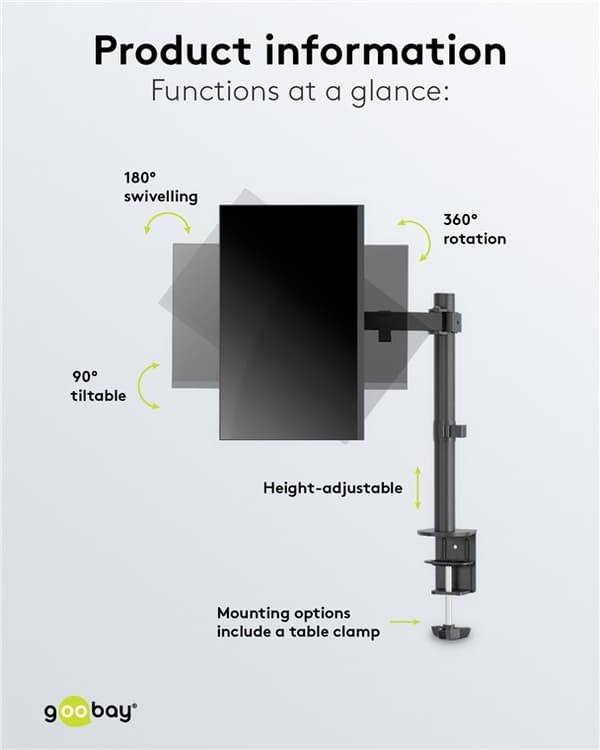 Goobay Monitor Mount Single Flex for skjermer mellom 17 og 32 tommer (43-81 cm) opp til 8 kg