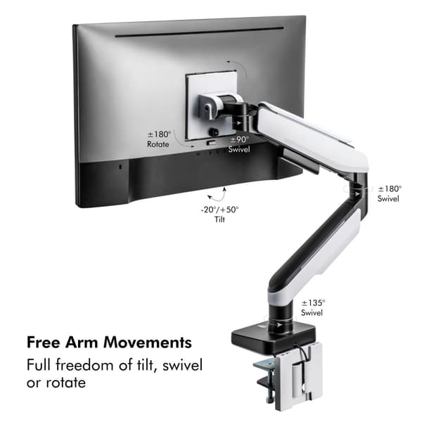 LogiLink Arm for spillmonitor 17-32" med belysning svart/hvitt
