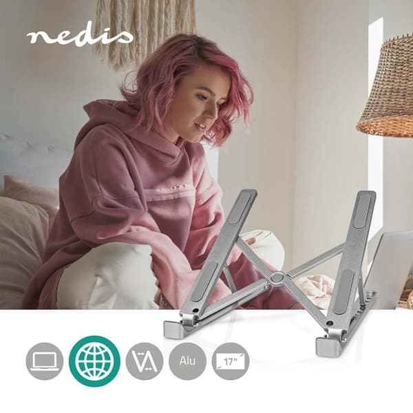 Nedis Notebook Stand | Antal vinklar: 6 | 17 " | Utan Belysning | Vikbar