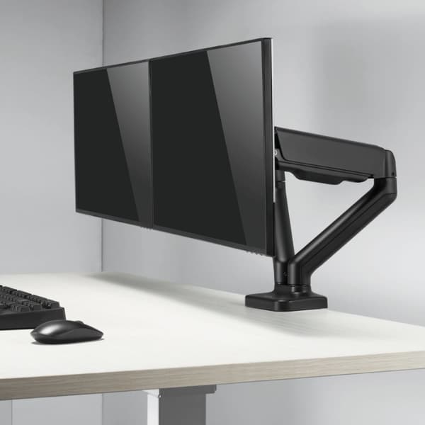 LogiLink Monitorarm dobbel med fjær 17"-32" Svart