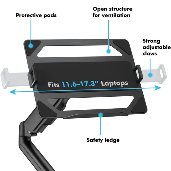 LogiLink Holder for bærbar PC til monitorarm VESA 75x75