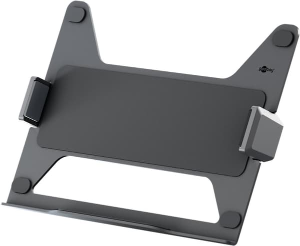 Goobay Deluxe laptop-feste for monitorarm, svart, for bærbare datamaskiner fra 11,6 til 17,3 tommer (29 - 44 cm), maks. 9 kg, for montering på en skje