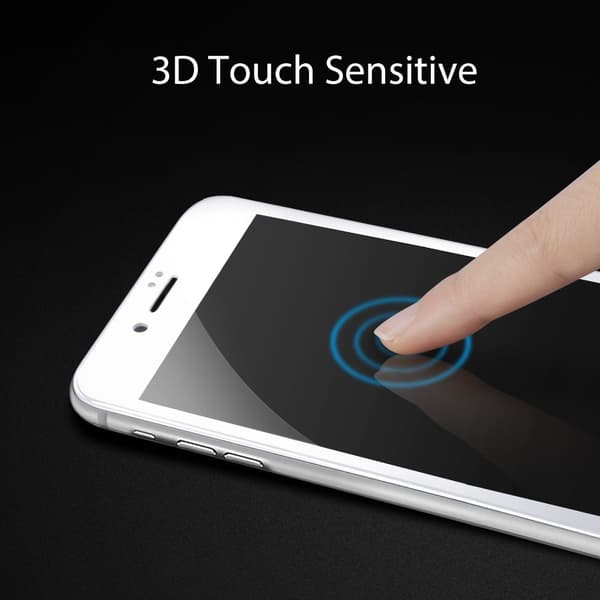 INF Skjermbeskyttelse iPhone 8 Plus herdet glass / 3D heldekkende - hvit