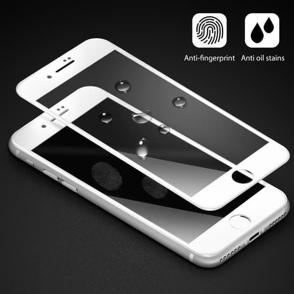 INF Skjermbeskyttelse iPhone 8 Plus herdet glass / 3D heldekkende - hvit
