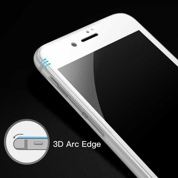 INF Skjermbeskyttelse iPhone 8 Plus herdet glass / 3D heldekkende - hvit