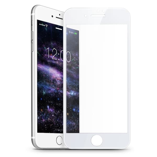 INF Skjermbeskyttelse iPhone 8 Plus herdet glass / 3D heldekkende - hvit