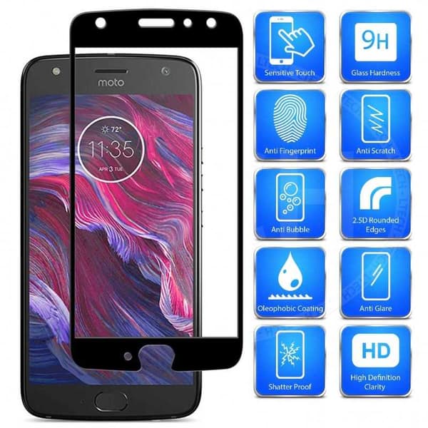 Motorola Moto X4 hærdet glas 0,26 mm 2,5D 9H fuldskærm Svart