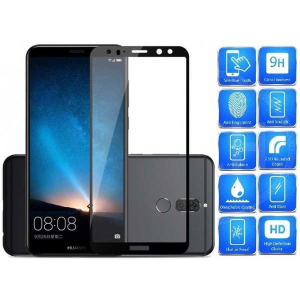 2-PACK Mate 10 Pro hærdet glas 0,26 mm 2,5D 9H Fullframe Svart