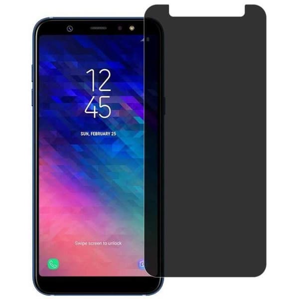 2-PACK Samsung A6 2018 Privacy Hærdet glas 0,26 mm 2,5D 9H